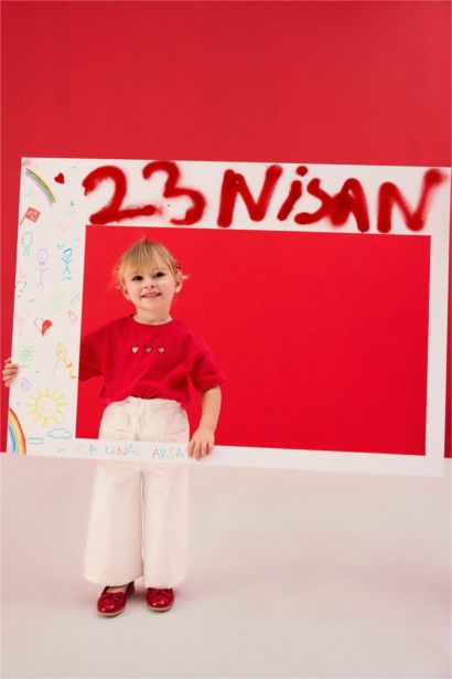 بنطلون بناتي بيبرباج جبردين برجل واسع