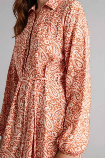 Shirt Collar Printed Dress