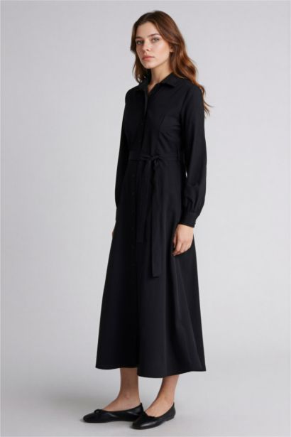 Shirt Collar Poplin Dress