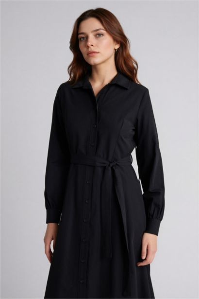 Shirt Collar Poplin Dress