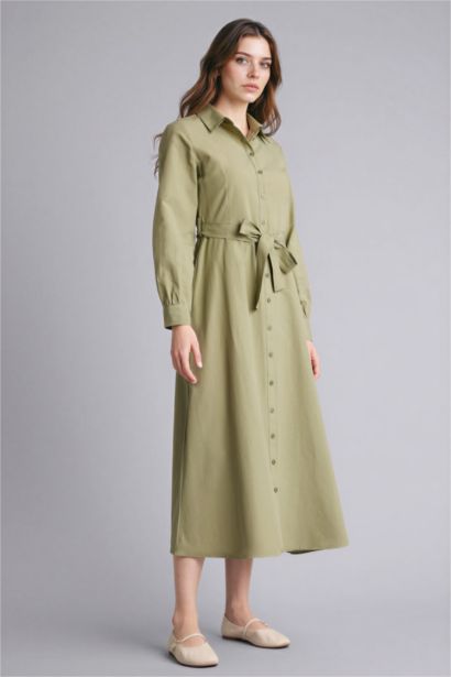Shirt Collar Poplin Dress