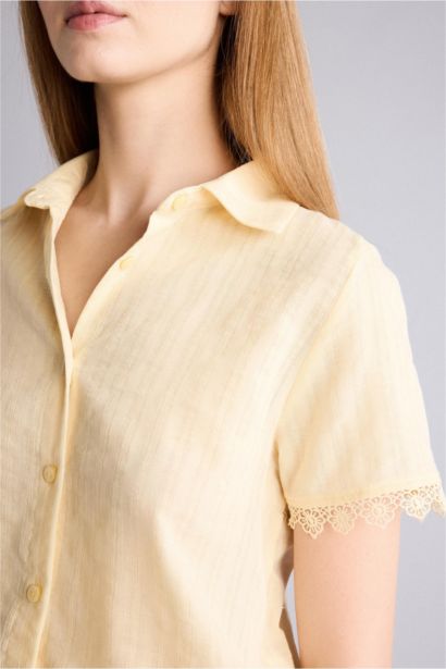 قميص نص كم قصة عادية بياقة بيبي