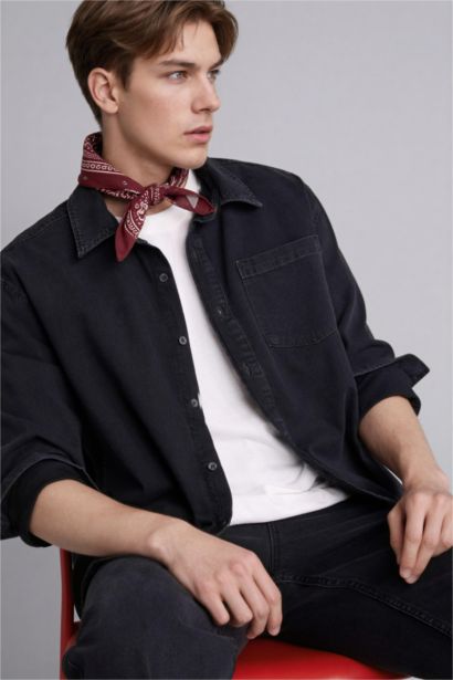 Regular Fıt Pamuklu Uzun Kollu Gömlek