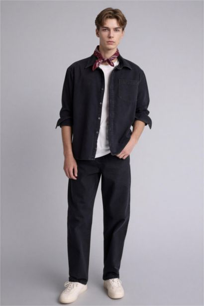 Regular Fıt Pamuklu Uzun Kollu Gömlek