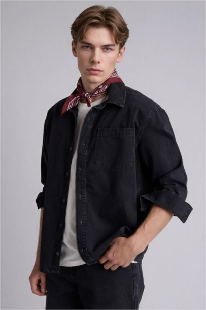 Regular Fıt Pamuklu Uzun Kollu Gömlek