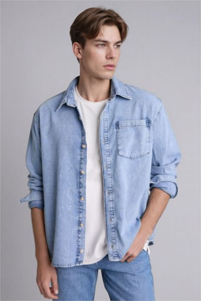 Regular Fıt Pamuklu Uzun Kollu Gömlek