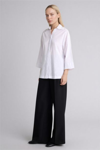 Regular Fit Shirt Collar Long Sleeve Shirt