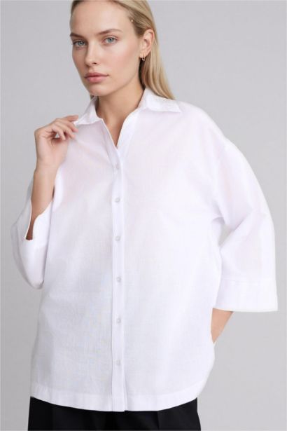 Regular Fit Shirt Collar Long Sleeve Shirt