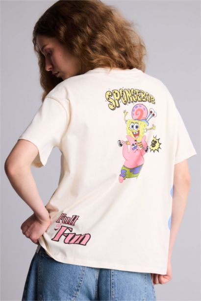 SpongeBob Oversıze Sırt Baskılı Tişört