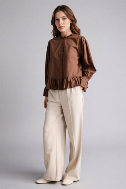 تونيك كم طويل قطن قصة عادية