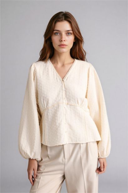 Regular Fit Muslin Long Sleeve Tunic