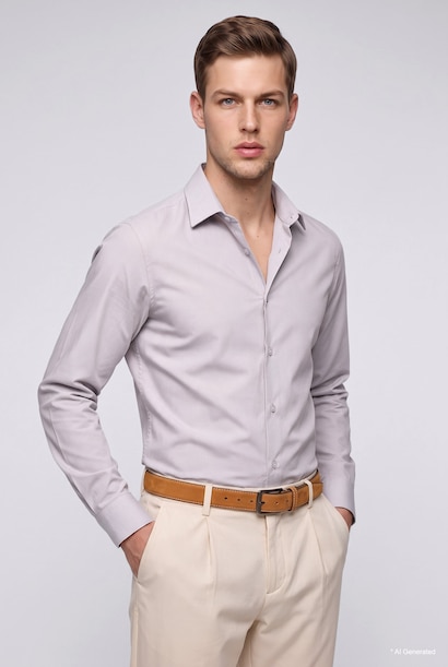 Man Rectangle Clasp Faux Leather Classic Belt