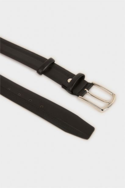 Erkek Dikdörtgen Toka Suni Deri Klasik Kemer