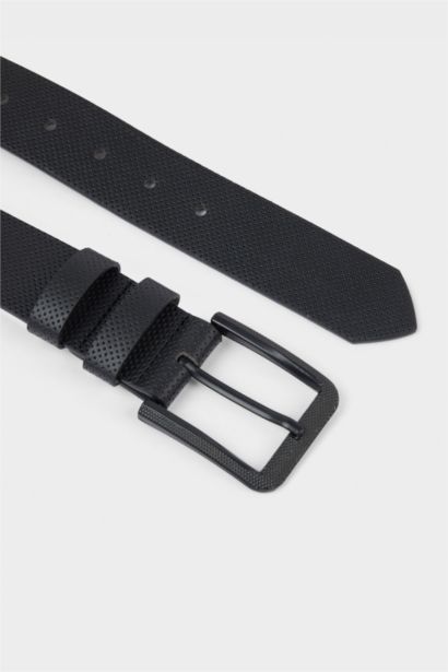 Erkek Dikdörtgen Toka Suni Deri Günlük Kemer