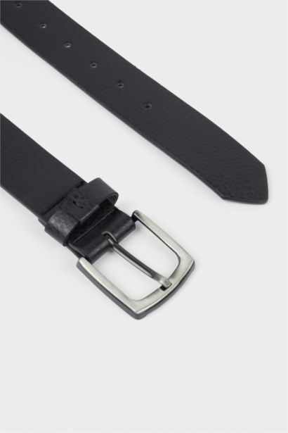 Erkek Dikdörtgen Toka Suni Deri Günlük Kemer