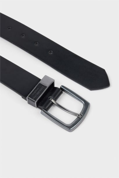 Erkek Dikdörtgen Toka Suni Deri Günlük Kemer