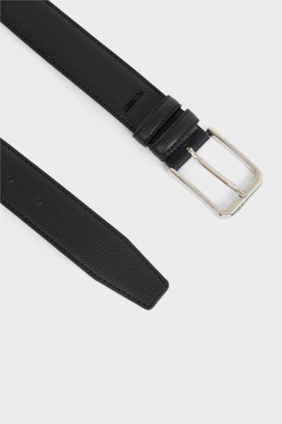 Erkek Dikdörtgen Toka Suni Deri Klasik Kemer