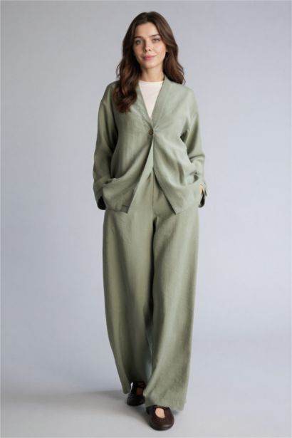 بنطلون منسوج قصة مريحة