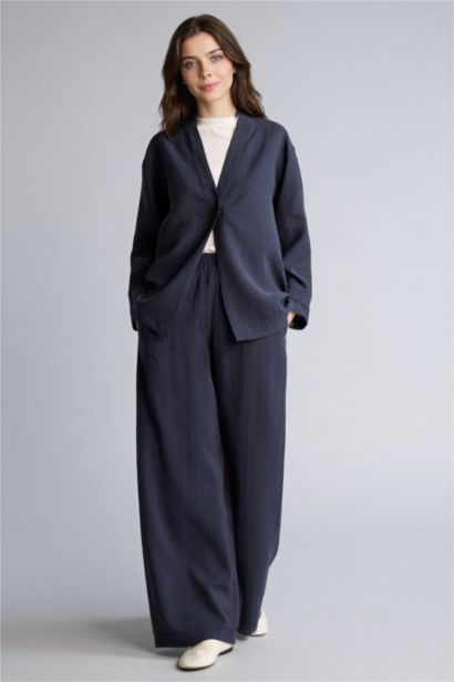 بنطلون منسوج قصة مريحة