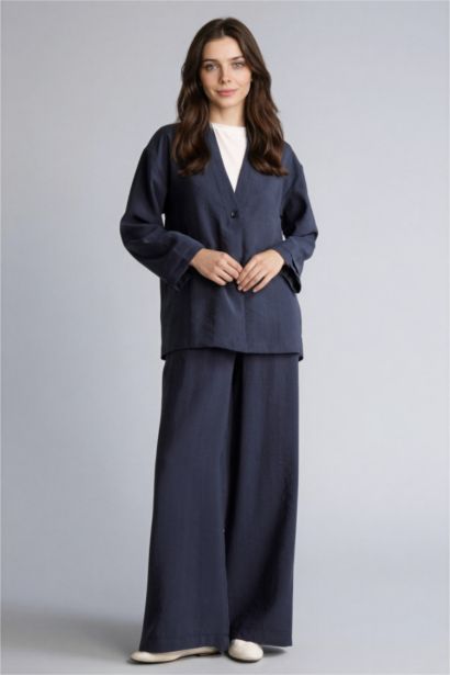 بنطلون منسوج قصة مريحة