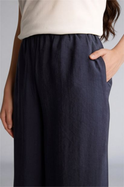 بنطلون منسوج قصة مريحة