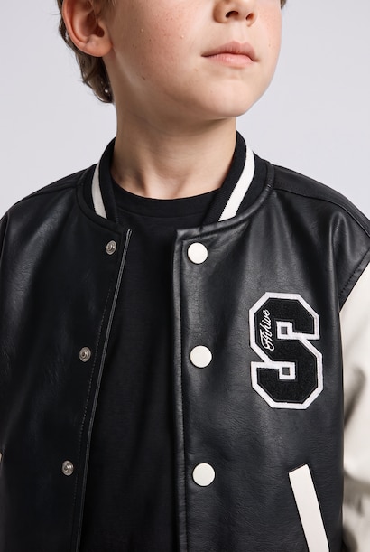 Baby Boy Waterproof Varsity Bomber Jacket