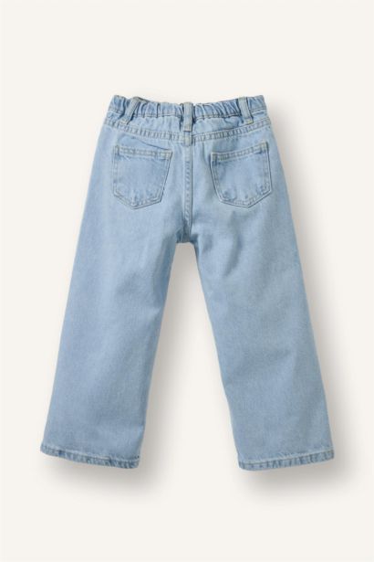 Kalp Patchli Pamuklu Pantolon Kız Bebek