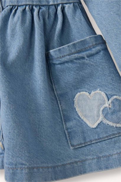 Uzun Kollu Jean Elbise Kız Bebek