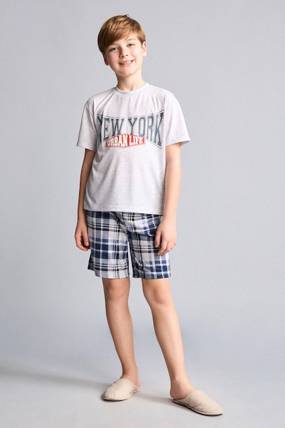 Boy Regular Fit Patterned 2 Piece Pajama Set