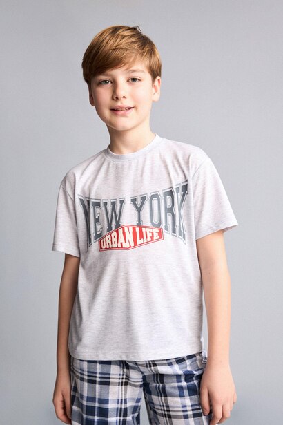 Boy Regular Fit Patterned 2 Piece Pajama Set