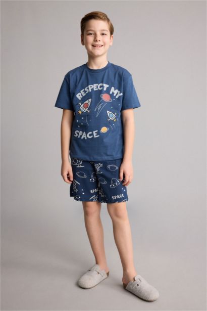 2 piece Regular Fit Printed Knitted Pyjamas
