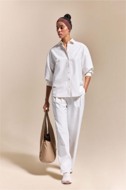 Oversize Fit linen Long Sleeve Shirt