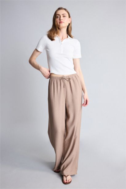 High Waist Wide Leg Trousers
