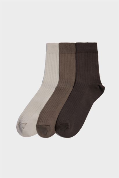 Erkek 3'lü Pamuklu Uzun Çorap