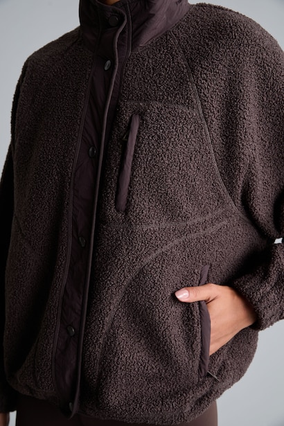 Regular Fit Dik Yaka Pelüş Mont