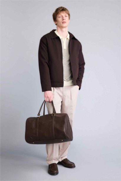 Erkek Suni Deri Spor Ve Seyahat Çantası