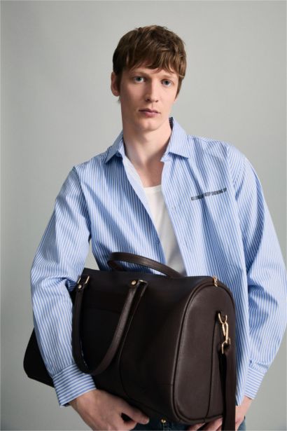 Erkek Suni Deri Spor Ve Seyahat Çantası