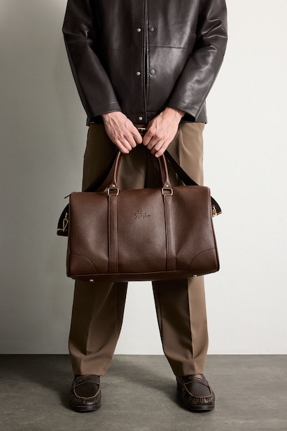 Faux Leather Sports And Travel Bag