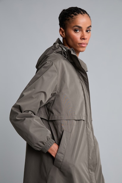 Parka zippée à capuche imperméable Coupe régulière