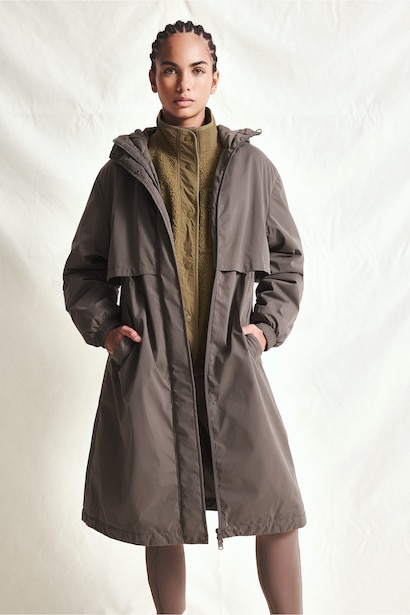 Regular Fit Kapüşonlu Su Geçirmez Parka