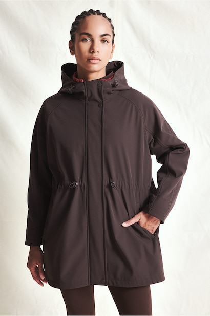 Regular Fit Lined Hooded Softshell Parka