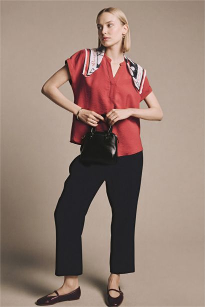 Carrot Fit Straight Leg Trousers