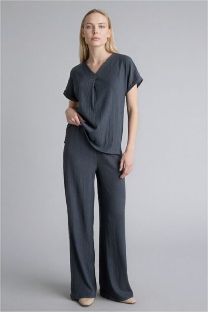 Straight Fit Regular Hem Trousers