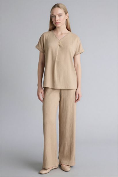Straight Fit Regular Hem Trousers