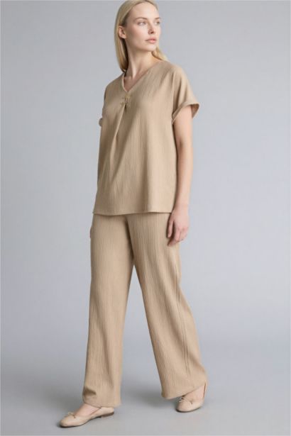 Straight Fit Regular Hem Trousers