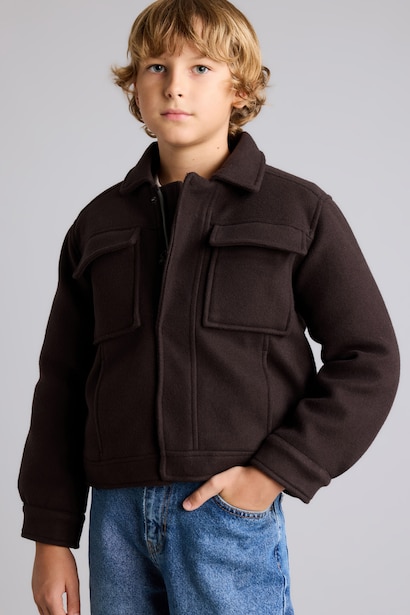 Boy Polo Collar Taffeta Puffer Jacket