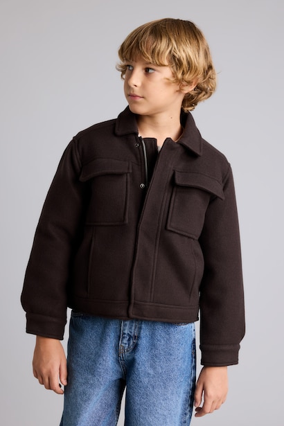 Boy Polo Collar Taffeta Puffer Jacket
