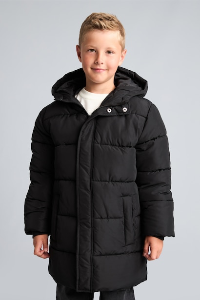 Boy Hooded Taffeta Coat