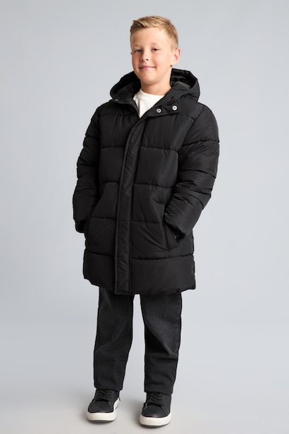 Boy Hooded Taffeta Coat