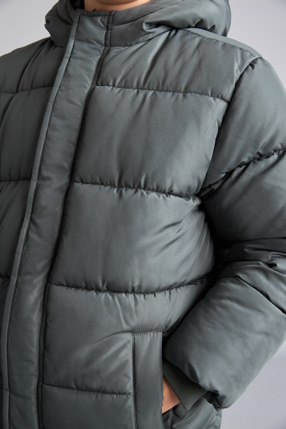 Boy Hooded Taffeta Coat